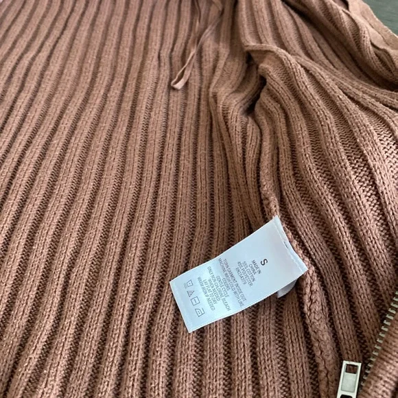 Aeropostale Brown full zipper ribbed hoodie - Picture 3 of 7